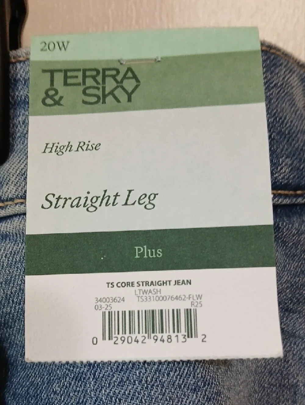 Terra & Sky 20W Light Blue Straight Leg Women's Jeans - Picture 2 of 14